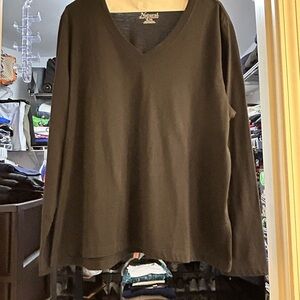 Natural Reflections Charcoal V-Neck Top
